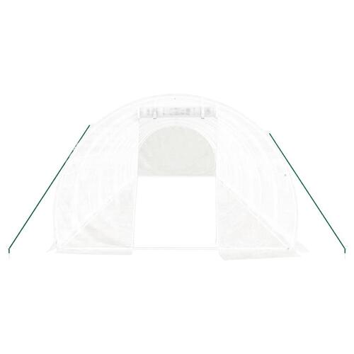 Drivhus med stålstel 30 m² 10x3x2 m hvid