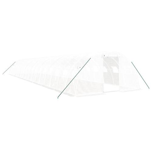 Drivhus med stålstel 72 m² 18x4x2 m hvid