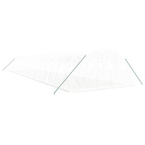 Drivhus med stålstel 72 m² 18x4x2 m hvid