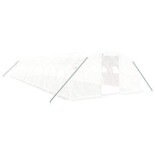 Drivhus med stålstel 56 m² 14x4x2 m hvid