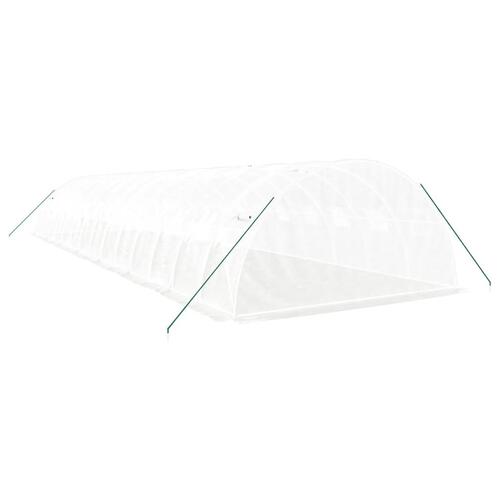 Drivhus med stålstel 56 m² 14x4x2 m hvid