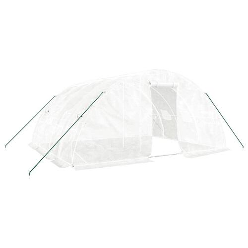 Drivhus med stålstel 20 m² 5x4x2,3 m hvid