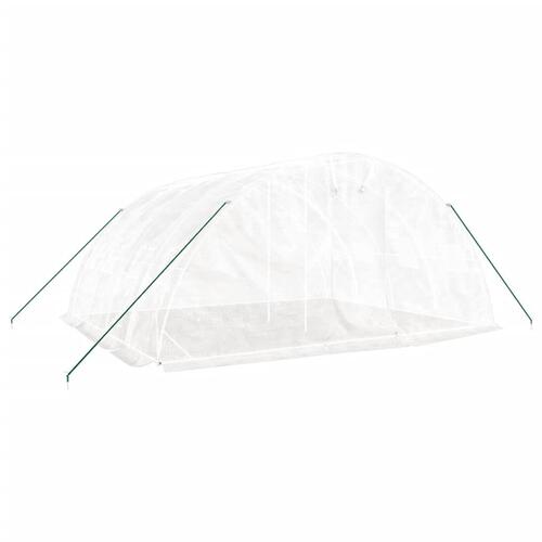 Drivhus med stålstel 20 m² 5x4x2,3 m hvid