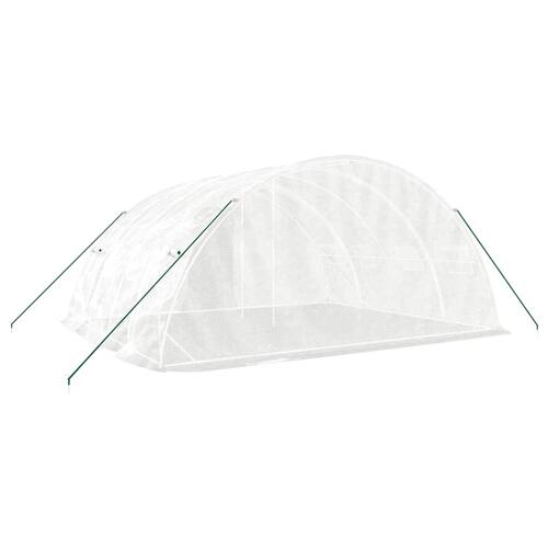 Drivhus med stålstel 20 m² 5x4x2,3 m hvid