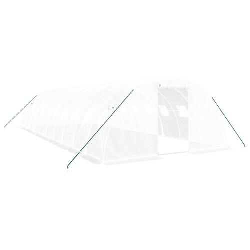 Drivhus med stålstel 40 m² 10x4x2 m hvid