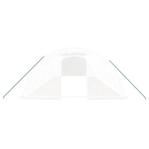Drivhus med stålstel 40 m² 10x4x2 m hvid