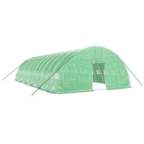 Drivhus med stålstel 72 m² 12x6x2,85 m grøn