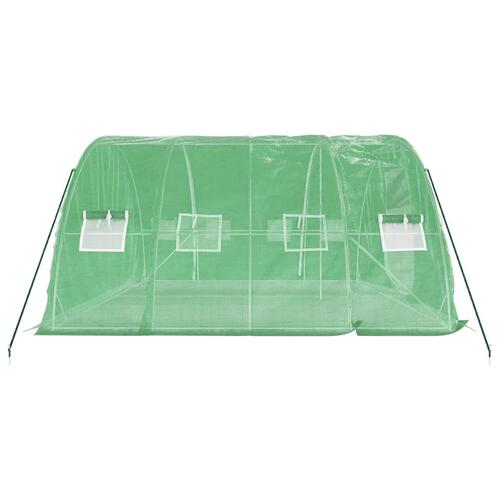 Drivhus med stålstel 20 m² 5x4x2,3 m grøn