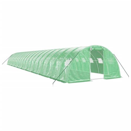 Drivhus med stålstel 80 m² 20x4x2 m grøn