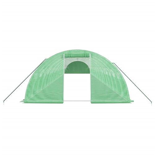 Drivhus med stålstel 80 m² 20x4x2 m grøn