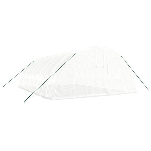 Drivhus med stålstel 48 m² 8x6x2,85 m hvid