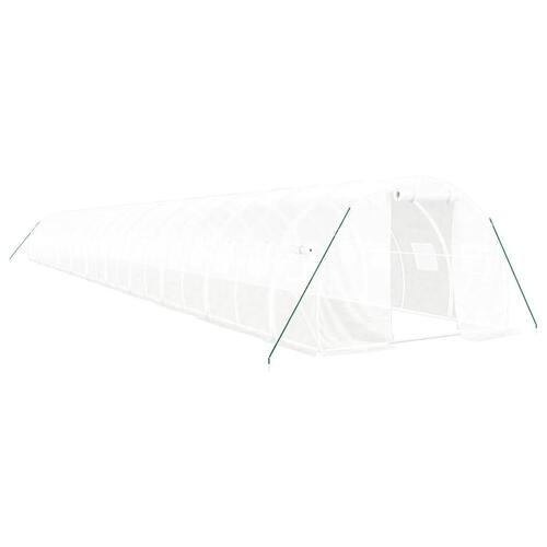 Drivhus med stålstel 66 m² 22x3x2 m hvid