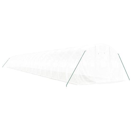 Drivhus med stålstel 66 m² 22x3x2 m hvid
