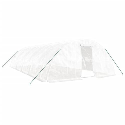 Drivhus med stålstel 50 m² 10x5x2,3 m hvid