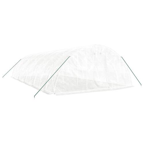 Drivhus med stålstel 50 m² 10x5x2,3 m hvid