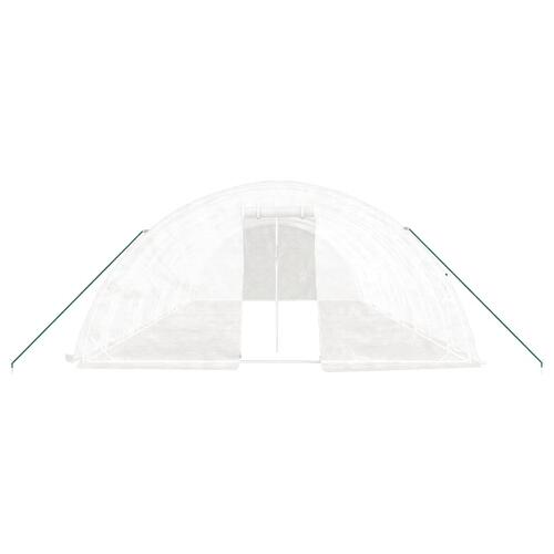 Drivhus med stålstel 50 m² 10x5x2,3 m hvid