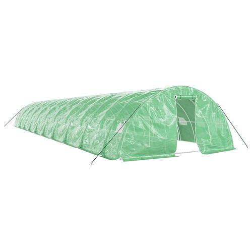 Drivhus med stålstel 100 m² 20x5x2,3 m grøn