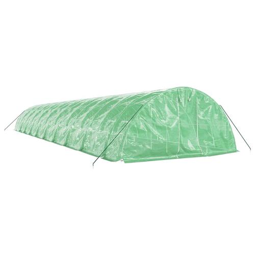 Drivhus med stålstel 100 m² 20x5x2,3 m grøn