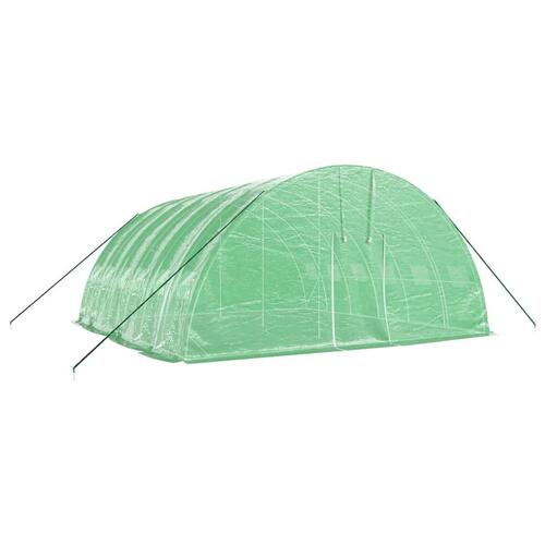 Drivhus med stålstel 36 m² 6x6x2,85 m grøn
