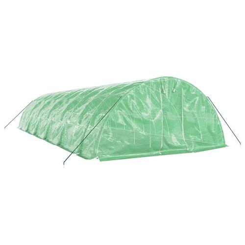 Drivhus med stålstel 60 m² 12x5x2,3 m grøn