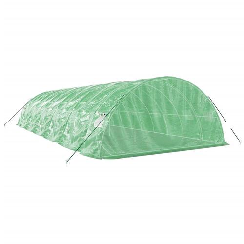 Drivhus med stålstel 60 m² 12x5x2,3 m grøn