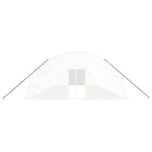Drivhus med stålstel 84 m² 14x6x2,85 m hvid