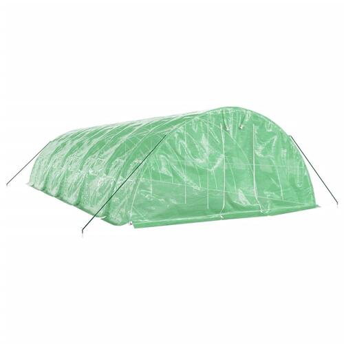 Drivhus med stålstel 50 m² 10x5x2,3 m grøn