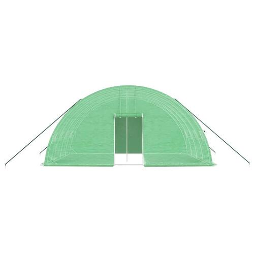 Drivhus med stålstel 24 m² 6x4x2,85 m grøn