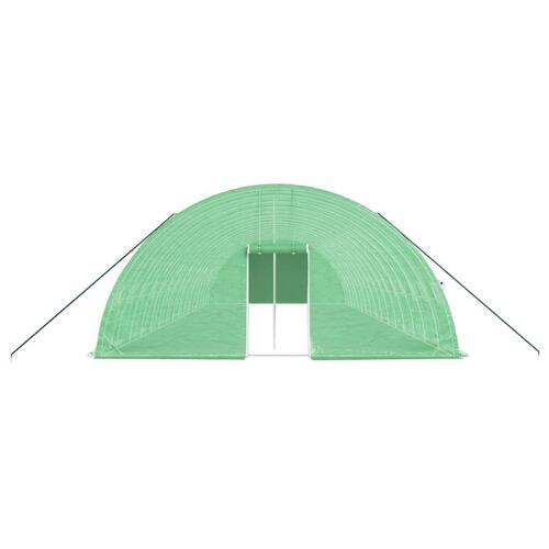 Drivhus med stålstel 96 m² 16x6x2,85 m grøn