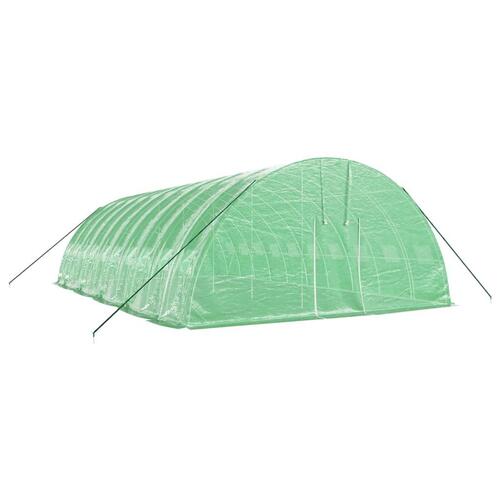 Drivhus med stålstel 60 m² 10x6x2,85 m grøn