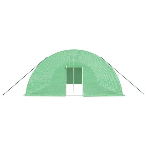 Drivhus med stålstel 60 m² 10x6x2,85 m grøn