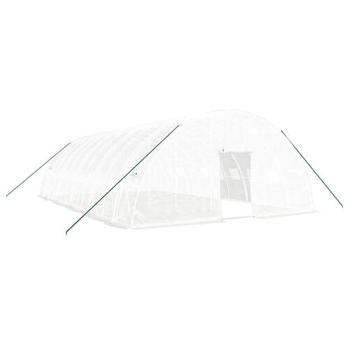 Drivhus med stålstel 60 m² 10x6x2,85 m hvid