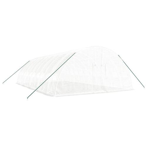 Drivhus med stålstel 60 m² 10x6x2,85 m hvid
