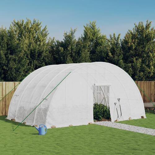 Drivhus med stålstel 24 m² 6x4x2,85 m hvid