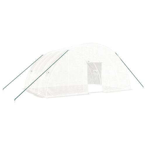 Drivhus med stålstel 24 m² 6x4x2,85 m hvid