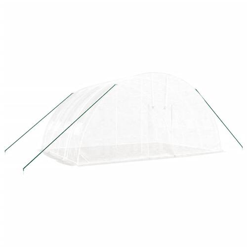 Drivhus med stålstel 24 m² 6x4x2,85 m hvid