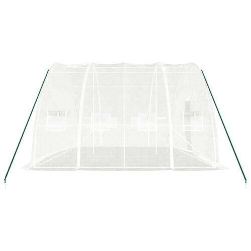 Drivhus med stålstel 24 m² 6x4x2,85 m hvid