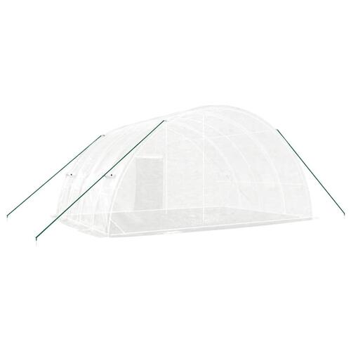Drivhus med stålstel 24 m² 6x4x2,85 m hvid