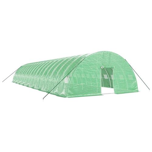 Drivhus med stålstel 108 m² 18x6x2,85 m grøn