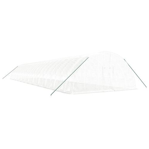 Drivhus med stålstel 144 m² 24x6x2,85 m hvid