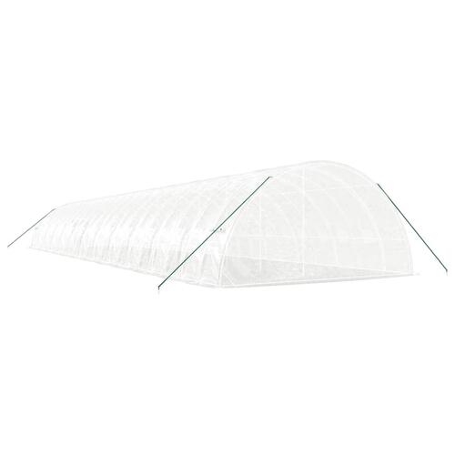 Drivhus med stålstel 144 m² 24x6x2,85 m hvid