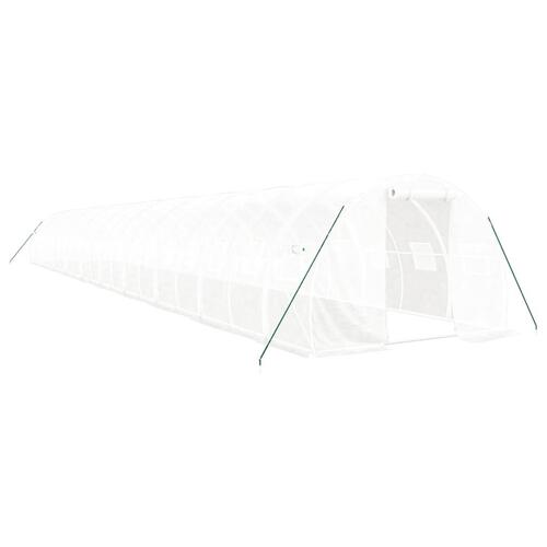 Drivhus med stålstel 60 m² 20x3x2 m hvid