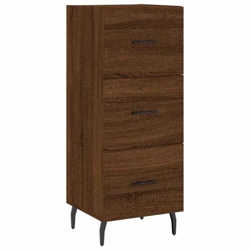Skænk 34,5x34x90 cm konstrueret træ brun egetræsfarve