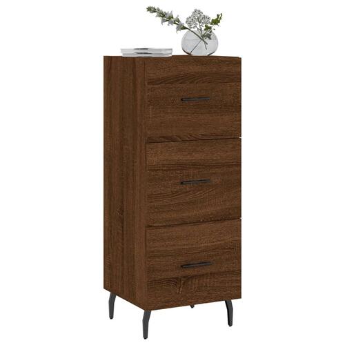 Skænk 34,5x34x90 cm konstrueret træ brun egetræsfarve