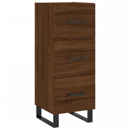 Skænk 34,5x34x90 cm konstrueret træ brun egetræsfarve