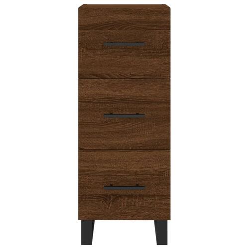 Skænk 34,5x34x90 cm konstrueret træ brun egetræsfarve