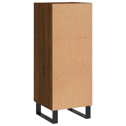 Skænk 34,5x34x90 cm konstrueret træ brun egetræsfarve