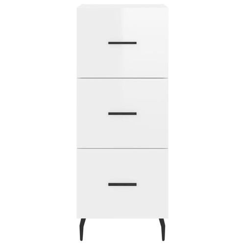 Skænk 34,5x34x90 cm konstrueret træ hvid højglans