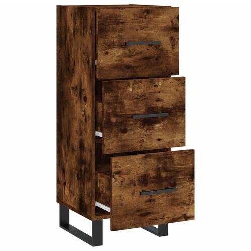 Skænk 34,5x34x90 cm konstrueret træ røget egetræsfarve