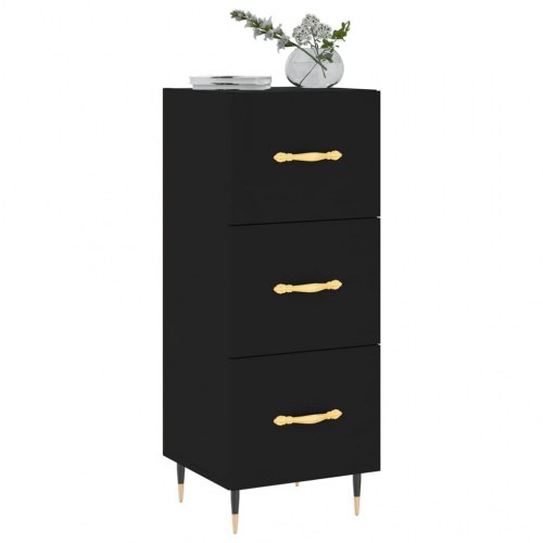 Skænk 34,5x34x90 cm konstrueret træ sort